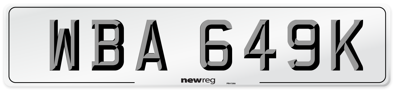 WBA 649K Number Plate from New Reg